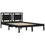 Estructura de cama de madera maciza de pino negra 200x200 cm de vidaXL, Camas y somieres - Ref: Foro24-3105559, Precio: 173,3...