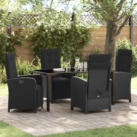 Conjunto de Comedor de Jardín 5 pcs Negro ratán sintético en Sillas de jardín | Comprar online en Foru.es