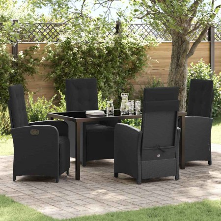 Conjunto de Comedor de Jardín 5 pcs Negro ratán sintético en Sillas de jardín | Comprar online en Foru.es