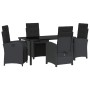 Conjunto de Comedor de Jardín 5 pcs Negro ratán sintético en Sillas de jardín | Comprar online en Foru.es