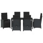 Conjunto de Comedor de Jardín 7 pcs Negro ratán sintético en Sillas de jardín | Comprar online en Foru.es