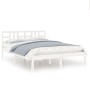 Estructura de cama de madera maciza de pino blanca 120x200 cm de vidaXL, Camas y somieres - Ref: Foro24-3105401, Precio: 116,...