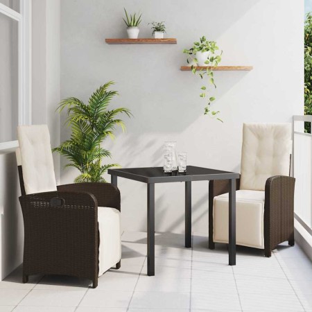 Conjunto de Comedor de Jardín 3 pcs Marrón ratán sintético en Sillas de jardín | Comprar online en Foru.es