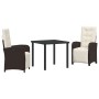 Conjunto de Comedor de Jardín 3 pcs Marrón ratán sintético en Sillas de jardín | Comprar online en Foru.es