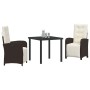 Conjunto de Comedor de Jardín 3 pcs Marrón ratán sintético en Sillas de jardín | Comprar online en Foru.es