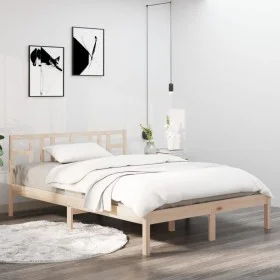 Solid wood bed frame 120x190 cm by vidaXL, Beds and slatted bases - Ref: Foro24-3105375, Price: 106,30 €, Discount: %