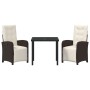 Conjunto de Comedor de Jardín 3 pcs Marrón ratán sintético en Sillas de jardín | Comprar online en Foru.es