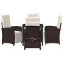 Conjunto de Comedor de Jardín 5 pcs Marrón ratán sintético en Sillas de jardín | Comprar online en Foru.es