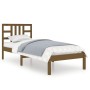 Estructura de cama madera maciza marrón miel 100x200 cm de vidaXL, Camas y somieres - Ref: Foro24-3105398, Precio: 103,72 €, ...