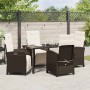 Conjunto de Comedor de Jardín 5 pcs Marrón ratán sintético en Sillas de jardín | Comprar online en Foru.es