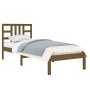 Estructura de cama madera maciza marrón miel 100x200 cm de vidaXL, Camas y somieres - Ref: Foro24-3105398, Precio: 103,72 €, ...