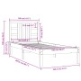 Estructura de cama madera maciza marrón miel 100x200 cm de vidaXL, Camas y somieres - Ref: Foro24-3105398, Precio: 103,72 €, ...