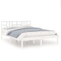 Estructura de cama madera maciza blanca King Size 150x200 cm de vidaXL, Camas y somieres - Ref: Foro24-3105411, Precio: 140,2...