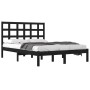 Estructura de cama de madera maciza de pino negra 200x200 cm de vidaXL, Camas y somieres - Ref: Foro24-3105494, Precio: 158,7...