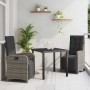 Conjunto de Comedor de Jardín 3 pcs Gris ratán sintético en Sillas de jardín | Comprar online en Foru.es