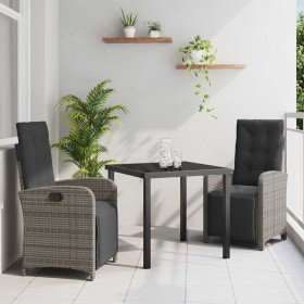 Conjunto de Comedor de Jardín 3 pcs Gris ratán sintético en Sillas de jardín | Comprar online en Foru.es