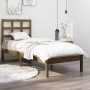 Estructura de cama madera maciza marrón miel 100x200 cm de vidaXL, Camas y somieres - Ref: Foro24-3105463, Precio: 101,56 €, ...