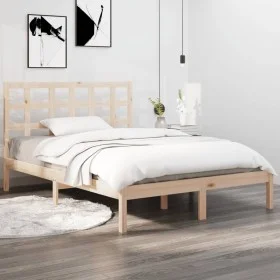 Estructura de cama de madera maciza 200x200 cm de vidaXL, Camas y somieres - Ref: Foro24-3105490, Precio: 125,04 €, Descuento: %