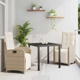 Conjunto de Comedor de Jardín 3 pcs Beige ratán sintético en Sillas de jardín | Comprar online en Foru.es