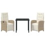 Conjunto de Comedor de Jardín 3 pcs Beige ratán sintético en Sillas de jardín | Comprar online en Foru.es