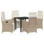 Conjunto de Comedor de Jardín 5 pcs Beige ratán sintético en Sillas de jardín | Comprar online en Foru.es