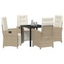 Conjunto de Comedor de Jardín 5 pcs Beige ratán sintético en Sillas de jardín | Comprar online en Foru.es