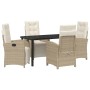 Conjunto de Comedor de Jardín 5 pcs Beige ratán sintético en Sillas de jardín | Comprar online en Foru.es