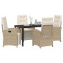 Conjunto de Comedor de Jardín 5 pcs Beige ratán sintético en Sillas de jardín | Comprar online en Foru.es