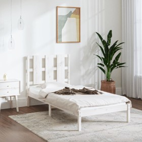 Estructura de cama madera maciza de pino blanco 90x200 cm de vidaXL, Camas y somieres - Ref: Foro24-3105586, Precio: 102,22 €...
