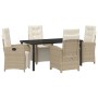 Conjunto de Comedor de Jardín 5 pcs Beige ratán sintético en Sillas de jardín | Comprar online en Foru.es