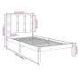 Estructura de cama madera maciza de pino blanco 90x200 cm de vidaXL, Camas y somieres - Ref: Foro24-3105586, Precio: 102,22 €...