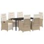 Conjunto de Comedor de Jardín 7 pcs Beige ratán sintético en Sillas de jardín | Comprar online en Foru.es