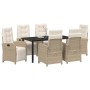 Conjunto de Comedor de Jardín 7 pcs Beige ratán sintético en Sillas de jardín | Comprar online en Foru.es