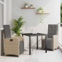 Conjunto de Comedor de Jardín 3 pcs Beige ratán sintético en Sillas de jardín | Comprar online en Foru.es