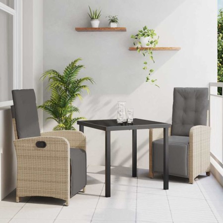 Conjunto de Comedor de Jardín 3 pcs Beige ratán sintético en Sillas de jardín | Comprar online en Foru.es