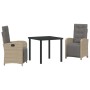 Conjunto de Comedor de Jardín 3 pcs Beige ratán sintético en Sillas de jardín | Comprar online en Foru.es