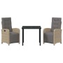 Conjunto de Comedor de Jardín 3 pcs Beige ratán sintético en Sillas de jardín | Comprar online en Foru.es