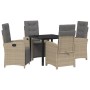 Conjunto de Comedor de Jardín 5 pcs Beige ratán sintético en Sillas de jardín | Comprar online en Foru.es