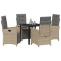 Conjunto de Comedor de Jardín 5 pcs Beige ratán sintético en Sillas de jardín | Comprar online en Foru.es