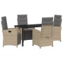 Conjunto de Comedor de Jardín 5 pcs Beige ratán sintético en Sillas de jardín | Comprar online en Foru.es