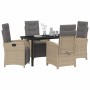 Conjunto de Comedor de Jardín 5 pcs Beige ratán sintético en Sillas de jardín | Comprar online en Foru.es