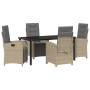 Conjunto de Comedor de Jardín 5 pcs Beige ratán sintético en Sillas de jardín | Comprar online en Foru.es