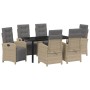 Conjunto de Comedor de Jardín 7 pcs Beige ratán sintético en Sillas de jardín | Comprar online en Foru.es