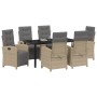 Conjunto de Comedor de Jardín 7 pcs Beige ratán sintético en Sillas de jardín | Comprar online en Foru.es