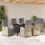 Conjunto de Comedor de Jardín 7 pcs Beige ratán sintético en Sillas de jardín | Comprar online en Foru.es