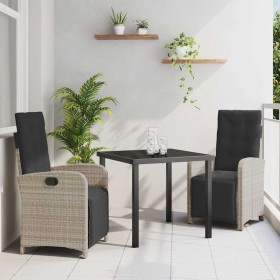 Conjunto de Comedor de Jardín 3 pcs Gris Claro ratán sintético en Sillas de jardín | Comprar online en Foru.es