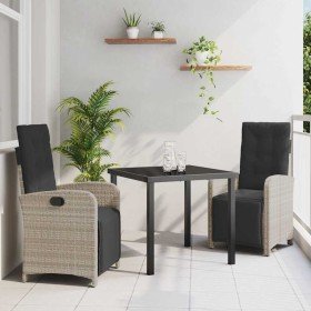 Conjunto de Comedor de Jardín 3 pcs Gris Claro ratán sintético en Sillas de jardín | Comprar online en Foru.es