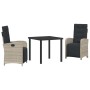 Conjunto de Comedor de Jardín 3 pcs Gris Claro ratán sintético en Sillas de jardín | Comprar online en Foru.es