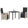 Conjunto de Comedor de Jardín 3 pcs Gris Claro ratán sintético en Sillas de jardín | Comprar online en Foru.es