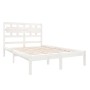 Estructura de cama de madera maciza blanca 140x190 cm de vidaXL, Camas y somieres - Ref: Foro24-3105646, Precio: 128,88 €, De...